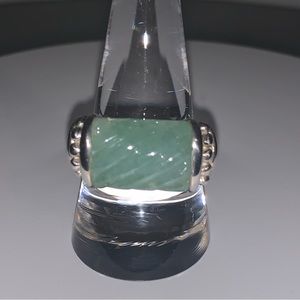 Judith Ripka Unisex Sterling Silver Classic Jade Ring
